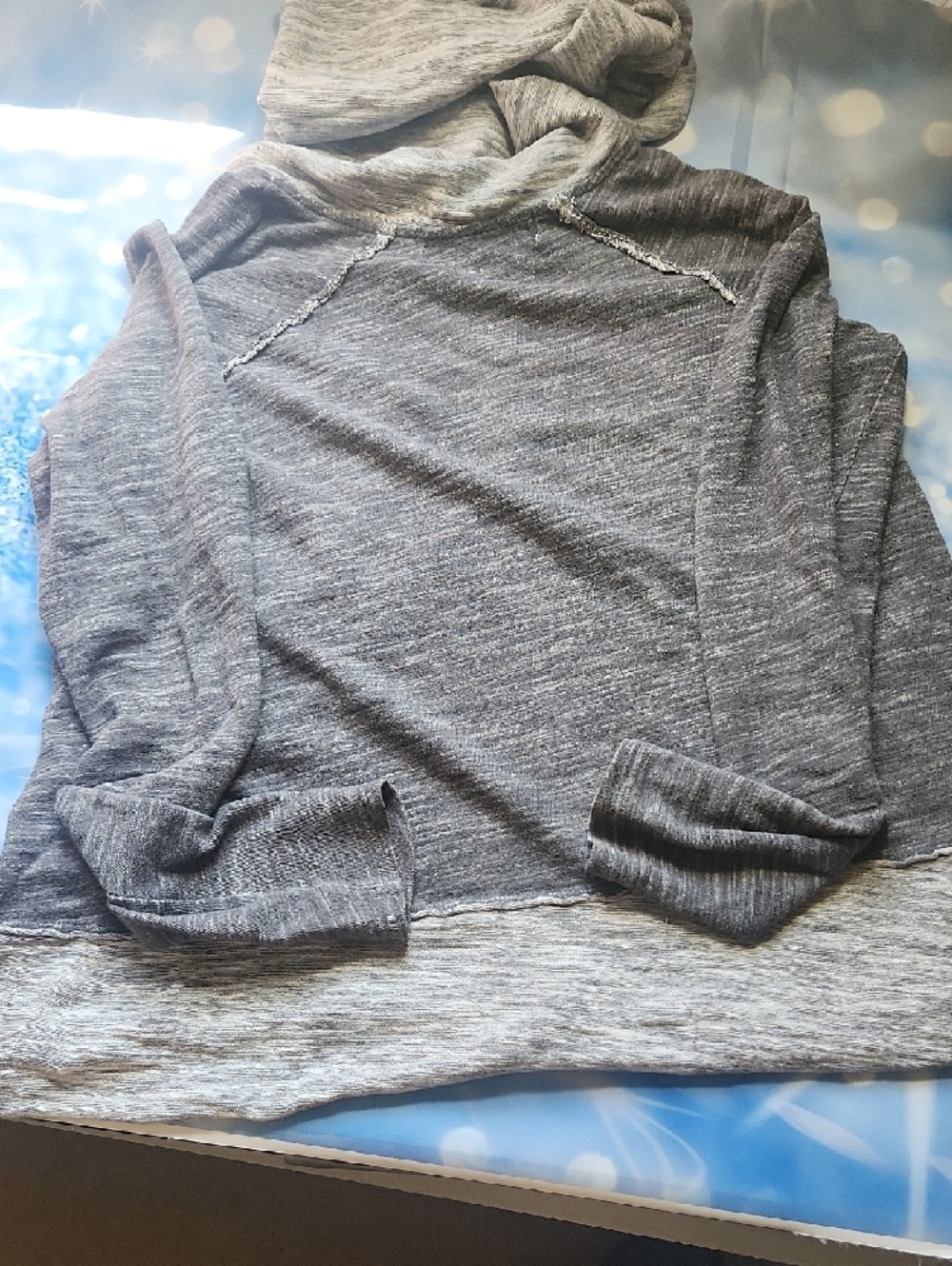 Free People FP Beach Heather Gray Two Body Cowl Neck (Pulls Up For Hood) - Picture 8 of 10